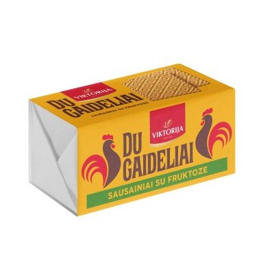 Cookies "Du gaideliai" with fructose, 180 g